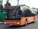 Setra 415 NF der PVM Waren in Neubrandenburg im Jahr 2016.