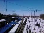Blick aufm Bahnhof Bergen auf R�gen von der Fu�g�ngerbr�cke