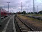 Blick auf dem Bahnhof Warnem�nde am 22.6.13