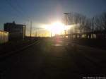 Sonnenuntergangsstimmung aufm Bahnhof Stralsund R�gendamm am 26.11.13