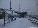 Bahnhof Stralsund - R�gendamm am Schneereichen Montag, 27.1.14