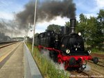 91 134 und 112 703 (203 230) am Zugende beim verlassen des Bahnhofs Bergen auf R�gen in Richtung Lauterbach Mole am 22.5.16