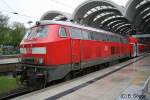Baureihe 218 an der RB nach Hamburg Hbf �ber L�beck