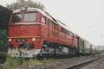 Am 13 August 1997 steht ex-DR 120 286 mit DR DoStos in Rheydt-Odenkirchen w�hrend ein Bahnhofsfest mit ein Sonderzug nach K�ln.