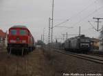 RBH 143 307 und 143 068 und die Ausgeschlachteten Loks 232 229 und 232 561 in Delitzsch am 25.1.16