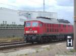 233 285-6 kurz vor der Weiterfahrt im Bahnhof Waren (M�ritz) am 16.6.14