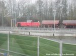 295 XXX mit einen G�terzug im Bahnhof Neuhof (Kr Fulda) am 31.3.16