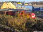 298 306 beim Rangieren im Stralsunder S�dhafen am 8.11.13