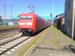 101 041-2 bei der Ausfahrt ausm Bahnhof Bergen auf R�gen in Richtung Ostseebad Binz am 7.6.13