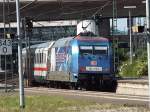 werbelok 101 070-1 stand in hh-harburg am 20.07.13 und war als schlu�leuchte an einen IC gekuppelt