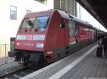 101 118-8 mit dem IC aus M�nchen im Endbahnhof Stralsund Hbf am 16.2.14
