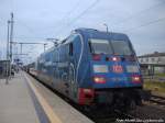 101 042-0 mit einem InterCity im Bahnhof Z�ssow am 25.7.14