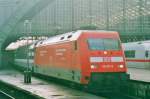 Am 16 Juni 2001 steht 101 017 in K�ln Hbf.