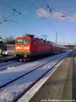 Am 26.3.13 Ist 112 103 Als RE) mit Ziel Rostock Hbf im Bahnhof Bergen auf R�gen.