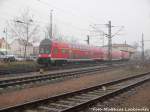 Mit Steuerwagen voraus verl�sst 112 170 verl�sst den Bahnhof Delitzsch unt Bf in Richtung Leipzig Hbf am 29.2.16