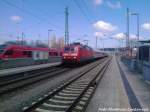 120 155-7 mit IC nach Z�ssow/K�ln Hbf im Bahnhof Bergen auf R�gen am 28.4.13