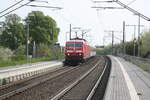 120 125 mit dem Messzug bei der Durchfahrt in Z�beritz am 29.4.22