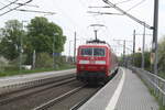 120 125 mit dem Messzug bei der Durchfahrt in Z�beritz am 29.4.22