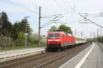 120 125 mit dem Messzug bei der Durchfahrt in Z�beritz am 29.4.22