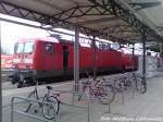 Am 3.2.13 steht 143 843-1 Als S1 mit Ziel Rostock Hbf im Bahnhof Warnem�nde