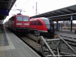 143 589-0 Als S3 mit Ziel G�strow + 642 048/548 als RB12 mit Ziel Graal-M�ritz im Bahnhof Rostock Hbf am 3.2.13