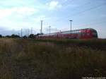 143 899-4 mit dem RE9 mit ziel Stralsund Hbf bei der Einfahrt in Altef�hr am 7.8.13
