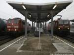 151 016 und 143 180 trafen sich im Bahnhof Gro�korbetha am 22.1.15