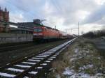 143 349-9 kurz vor dem Haltepunkt Dessau-S�d am 5.2.15