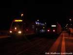 143 XXX mit ziel Trotha und mit Stuerwagen voraus 143 XXX mit ziel Nietleben im Bahnhof Halle-S�dstadt am 26.9.15