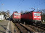 143 857 und 143 822 im Bahnhof Halle-S�dstadt am 21.4.16