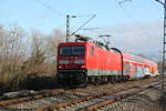 143 919 verl�sst als S7 mit ziel Halle-Nietleben den Bahnhof Halle S�dstadt am 13.1.21