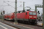 143 957 verl�sst als S9 den Bahnhof Halle/Saale Hbf in Richtung Eilenburg am 20.1.22