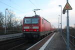 143 957 verl�sst den Bahnhof Delitzsch ob Bf in Richtung Eilenburg am 15.2.22