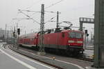 143 957 verl�sst den Bahnhof Halle/Saale Hbf in Richtung Eilenburg am 17.3.22