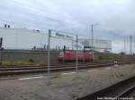 145 053-5 beim verlassen des Bahnhofs Waren (M�ritz) in Richtung Neustrelitz Hbf am 16.6.14