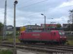 145 053-5 beim verlassen des Bahnhofs Waren (M�ritz) in Richtung Neustrelitz Hbf am 16.6.14