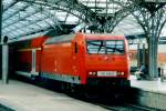 Scanbild von 145 046 in RE-Dienst in K�ln Hbf am 13 Februar 1999.
