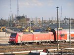 146 015 als RE30 mit ziel Magdeburg Hbf l�sst Halle (Saale) hinter sich am 6.4.16