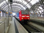 146 017 mit ziel Sch�na im Dresdener Hauptbahnhof am 2.7.16
