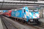 Bayerischer Werbelok 146 245 steht am 2 Januar 2019 in M�nchen Hbf.