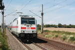 146 570 mit ihrer IC2 Garnitur bei der durchfahrt in Z�beritz am 14.7.20