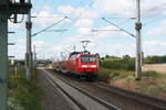 146 027 verl�sst mit dem RE30 mit ziel Halle/Saale Hbf Z�beritz am 22.7.20