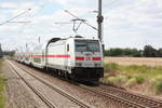146 575 mit ihrer IC2 Garnitur bei der durchfahrt in Z�beritz am 22.7.20