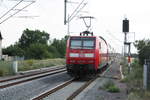 146 019 mit dem RE30 mit ziel Halle/Saale Hbf verl�sst Stumsdorf am 11.8.20