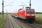 146 029 verl�sst als RE30 mit ziel Halle/Saale Hbf den Bahnhof Z�beritz am 9.6.21
