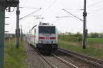 146 569 bei der Durchfahrt in Z�beritz am 29.4.22