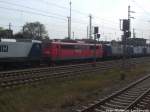 151 165-8 und RBH-Loks abgestellt im Bahnhof Angerm�nde am 7.9.14