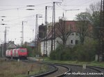 Bahnhof Gro�korbetha mit den abgestellten E-Loks 185 603 und 185 631 der HGK und 152er von DB am 17.4.16