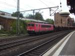 155 066-4 mit einem G�terzug bei der Durchfahrt in Hamburg Harburg am 31.8.13