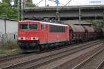 155 004-5 zog einen gemischten g�terzug am 20.09.13 durch hh-harburg